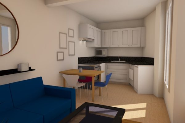 Vue depuis salon sur cuisine -Projet #3